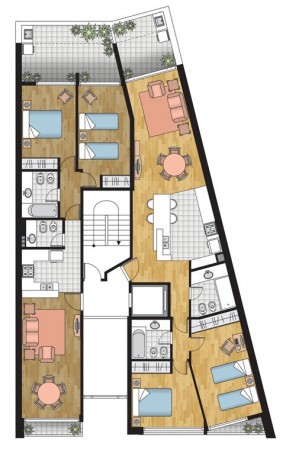 Semipiso DOS DORMITORIOS. Balcón y patio. Amenities. Entrega inmediata. Paraguay y Pellegrini