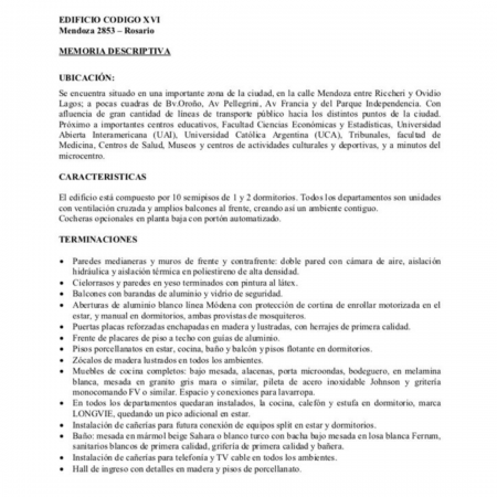 VENTA DEPARTAMENTO Semipiso UN DORMITORIO - Amplios balcones al frente - ENTREGA INMEDIATA - Mendoza 2800