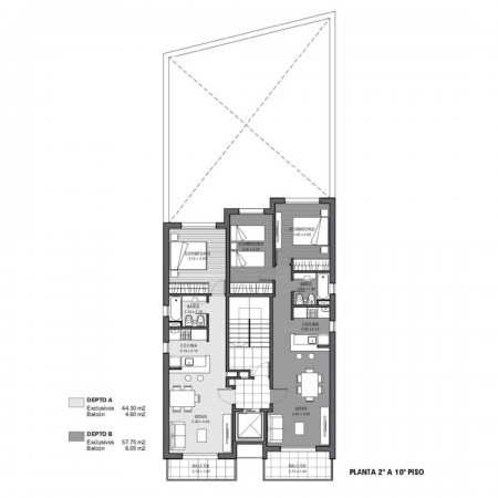 VENTA DEPARTAMENTO SEMIPISO UN DORMITORIO frente al parque Independencia - Patio, balcon - Av. Pellegrini 2632