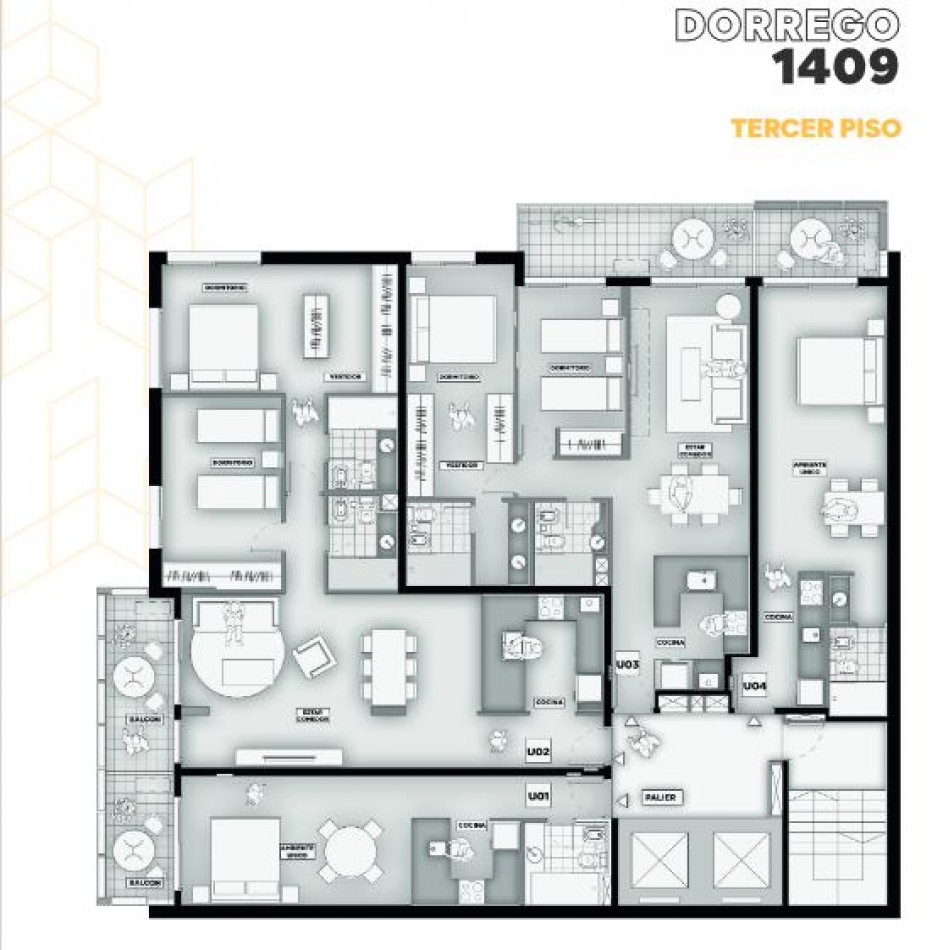 EN VENTA - TRES DORMITORIOS, BALCON CON PARRILLERO AL FRENTE - AMENITIES - Dorrego y 9 de Julio