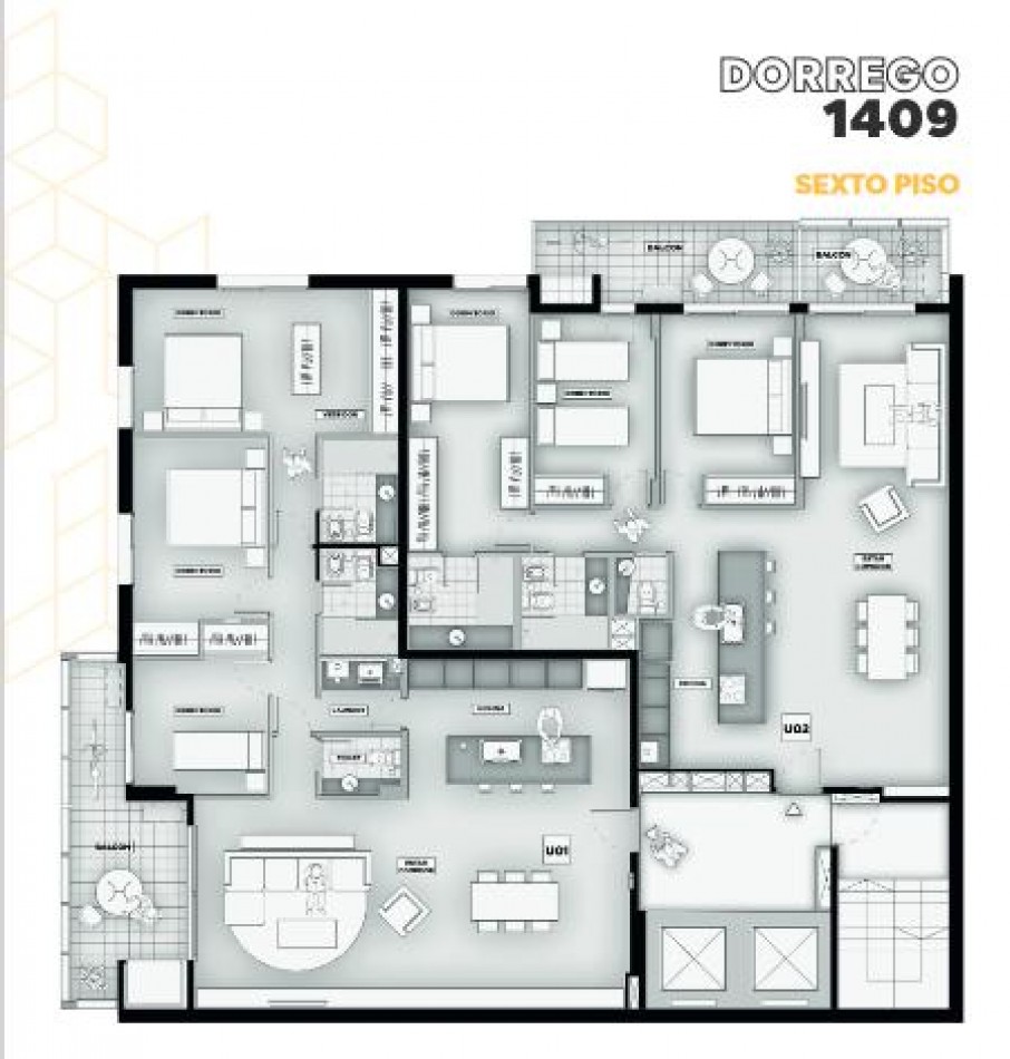 EN VENTA - TRES DORMITORIOS, BALCON CON PARRILLERO AL FRENTE - AMENITIES - Dorrego y 9 de Julio