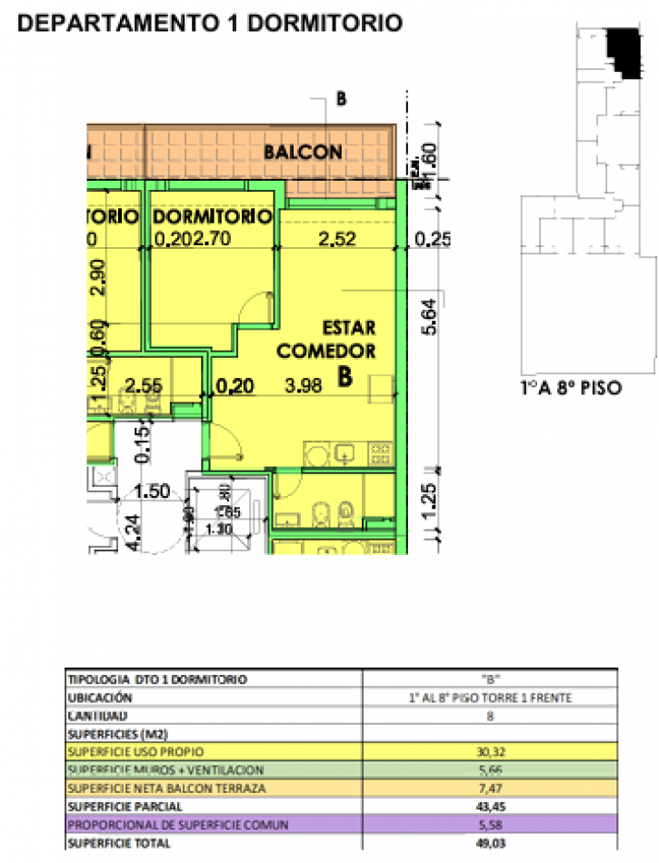 Oportunidad en BARRIO MARTIN - Depto UN DORMITORIO - FINANCIACION