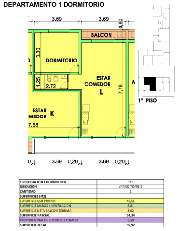 Oportunidad en BARRIO MARTIN - Depto UN DORMITORIO - FINANCIACION