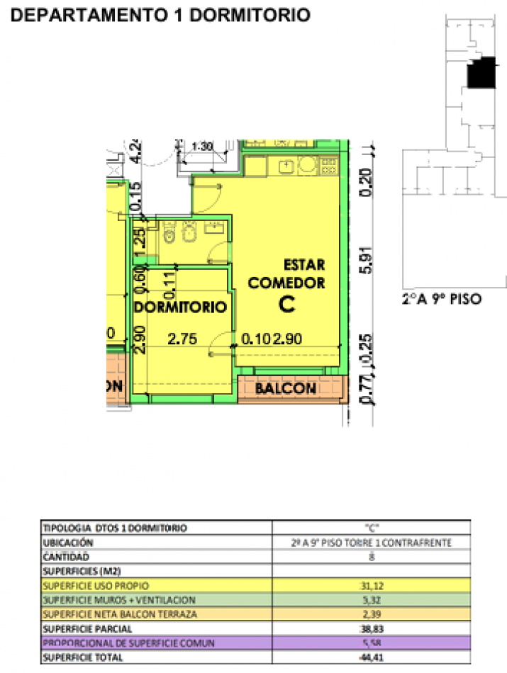 Oportunidad en BARRIO MARTIN - Depto UN DORMITORIO - FINANCIACION