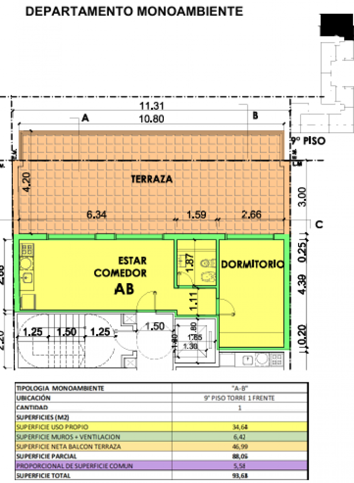 Oportunidad en BARRIO MARTIN - Depto UN DORMITORIO - FINANCIACION