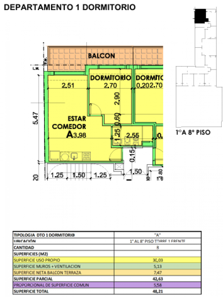 Oportunidad en BARRIO MARTIN - Depto UN DORMITORIO - FINANCIACION