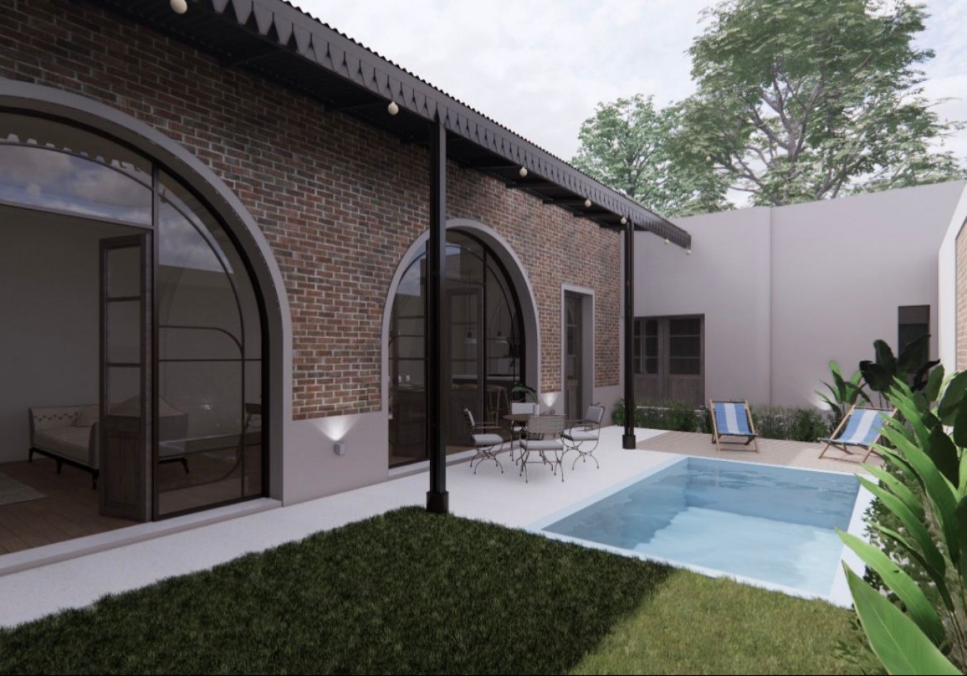 Espectacular CASA de diseño, 3 dormitorios, patio, piscina, terraza, cochera - BARRIO LOURDES