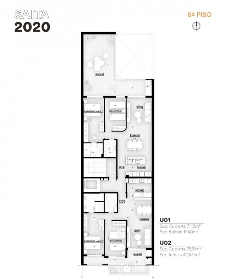 Moderno depto de 2 dormitorios con balcon terraza al frente con parrillero - Amenities - Financiacion - SALTA 2020