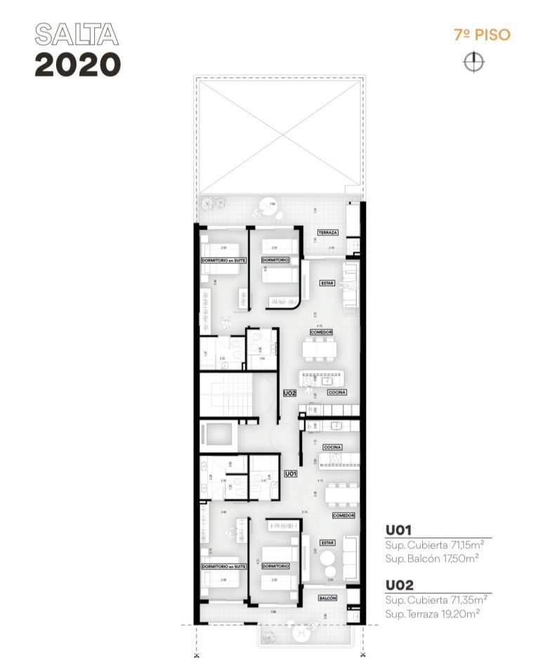 Moderno depto de 2 dormitorios con balcon terraza al frente con parrillero - Amenities - Financiacion - SALTA 2020