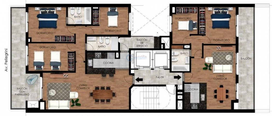 VENTA DEPARTAMENTO DOS DORMITORIOS con balcon - Amenities - FINANCIACION - Av. Pellegrini 1700