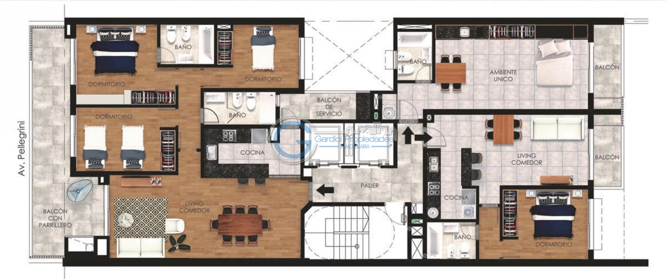 VENTA DEPARTAMENTO TRES DORMITORIOS, balcon al frente - Amenities - FINANCIACION - Av. Pellegrini 1700