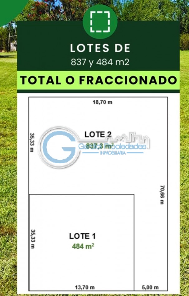 VENTA LOTE DE 484M2 EN OLIVEROS