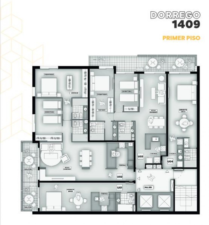 Amplio monoambiente con balcon. Amenities. Dorrego y 9 de Julio