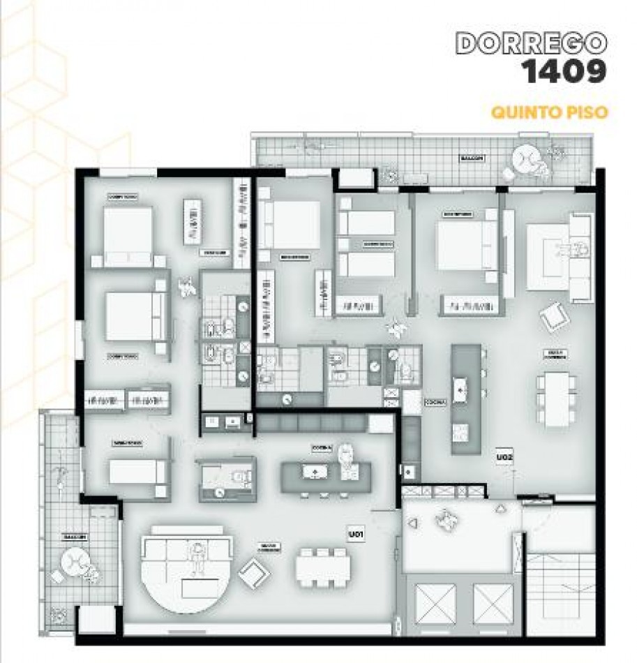 Amplio monoambiente con balcon. Amenities. Dorrego y 9 de Julio